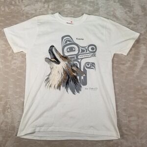 Vintage Sue Coleman Victoria BC Wolf Shirt Sz Large Penman's Tag